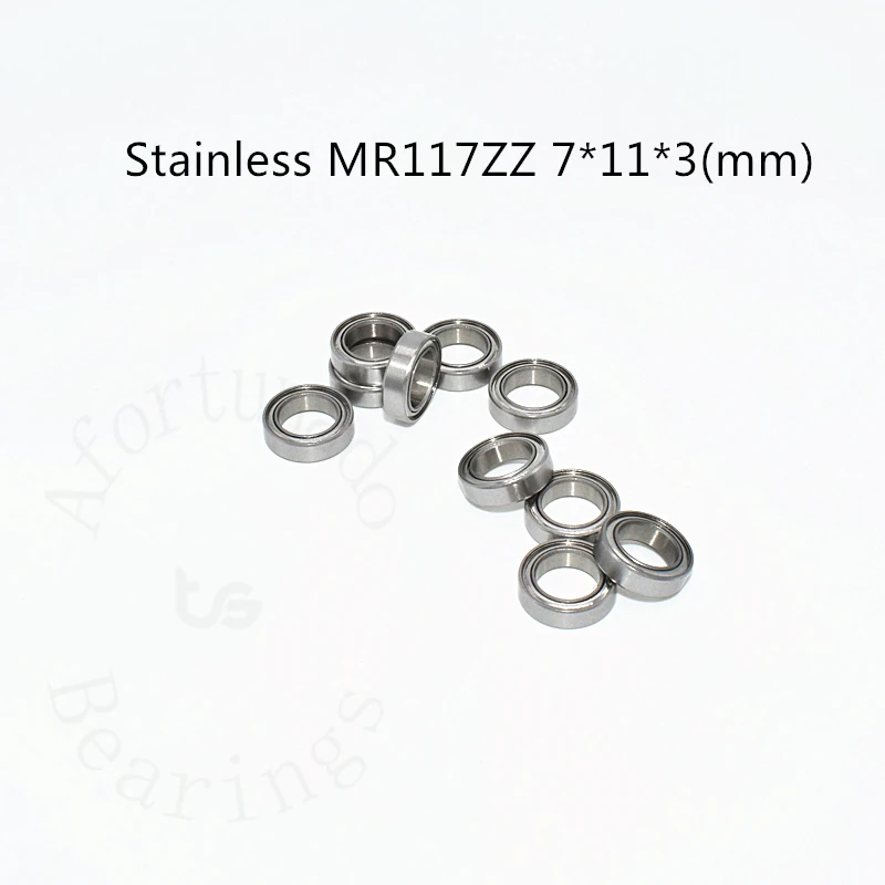 Stainless steel bearing SMR117ZZ 10 Pieces 7*11*3(mm) free shipping antirust metal sealed High speed Mechanical equipment parts