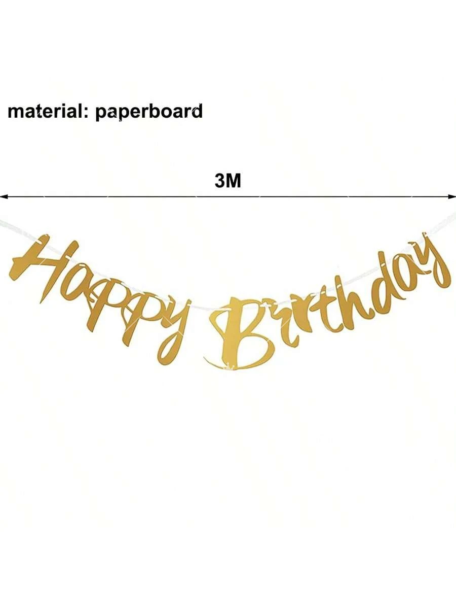 Alles Gute zum Geburtstag Banner Schwarz Gold Glitzer Nummer 16/18/21/30/40/50/60 Geburtstagswimpel Girlande für Erwachsenen-Geburtstagsfeier – Detail 7