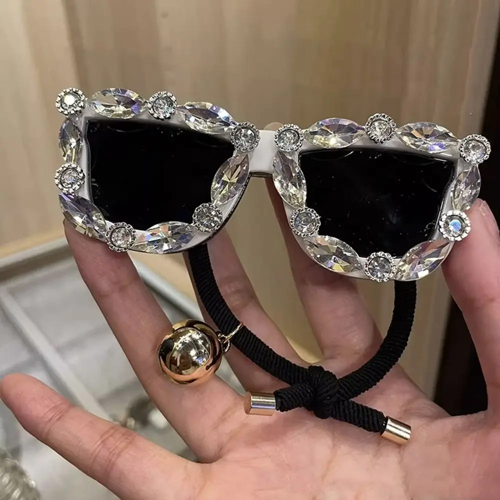 Gafas de sol acrílicas creativas para mujer, pinza para el pelo con diamantes de imitación de cristal brillante, tocado