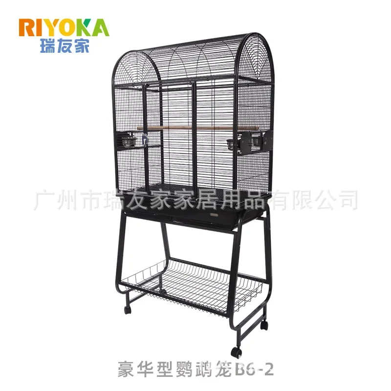 For Parrot Myna Keck Metal Bird Cage Medium Large Dome Steel Sand Pattern Household Breeding Durable Spacious Design