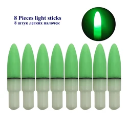 8PCS Night Glow Stick Luminous Float Light Ocean Fishing Electric Bright Glow Light Stick Fishing Tools Accessories NO Battery
