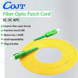 Cable de conexión de Fibra óptica SC/APC, SC-SC, 1/3/5/10/20/30M, puente de modo único, Simplex de 2,0mm, Fibra óptica FTTH