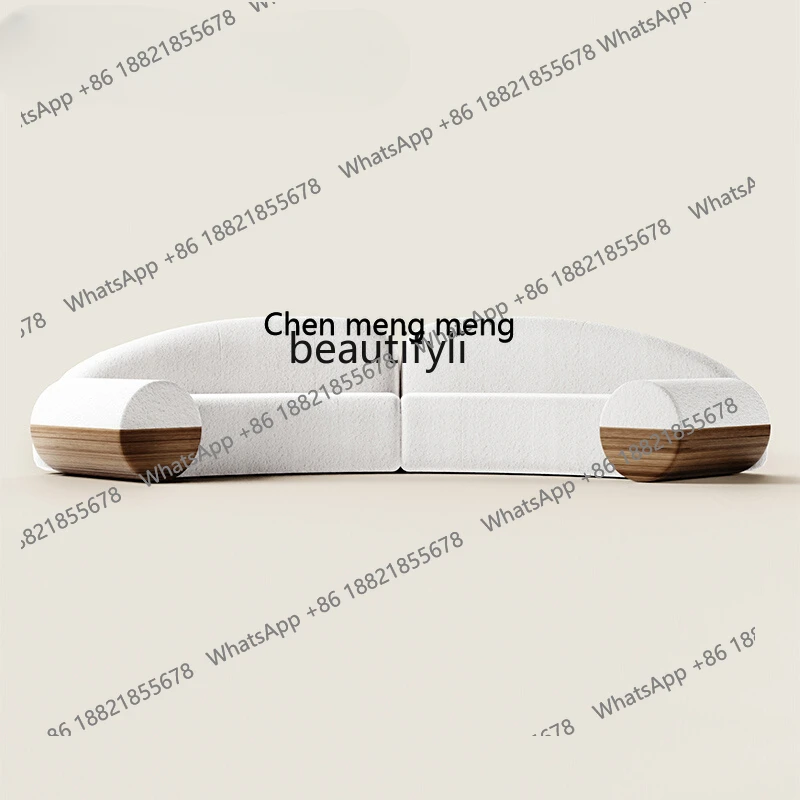 

White Fabric Curved Sofa Designer Creative Home Living Room Small Apartment Nordic Simple Modern living room furniture