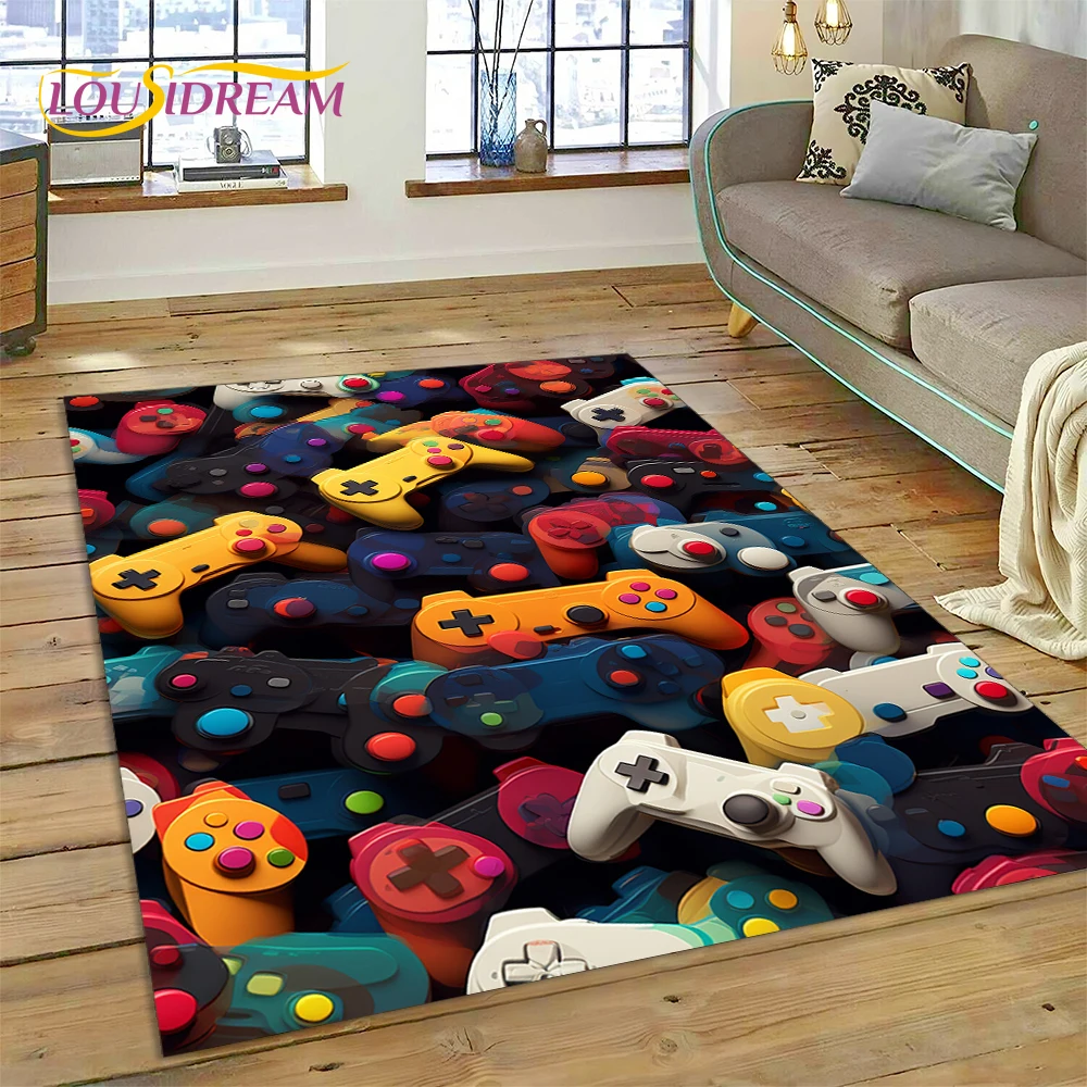 Retro GamePad Games Console Game Boy Cartoon Carpet Rug for Bedroom Living Room Home Sofa Decoration,kids Large Decor Floor Mat