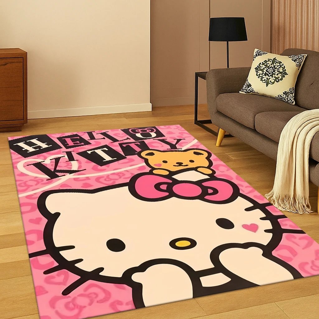 

Sanrio Hello Kitty Cartoon Carpet Rug for Home Bedroom Living Room Sofa Doormat Decor,Kid Area Rug Play Game Non-slip Mat Gift