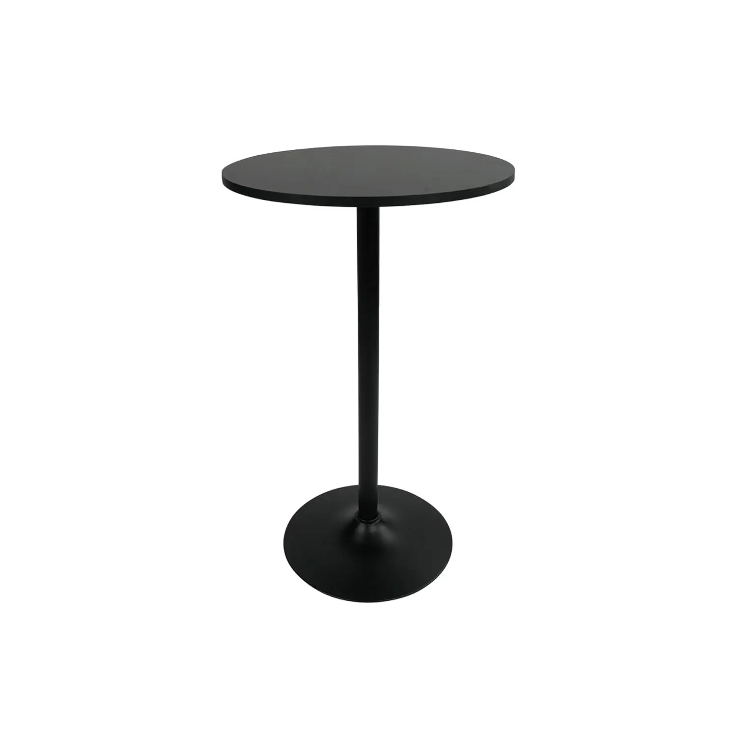 Round Black High Top Bar Table for Cocktail Pub Bistro Indoor Outdoor Use