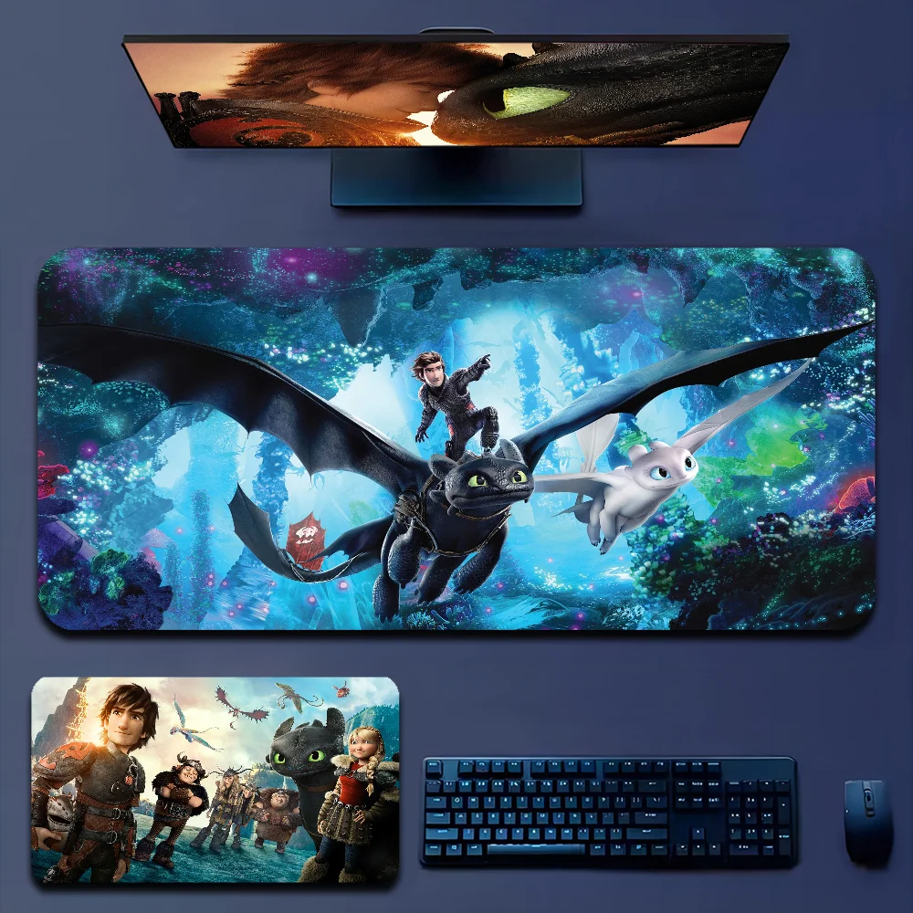 Cartoon Cute Dragons Toothless 90x40cm Big Keyboard Mat Table Mat Students Gamer Desktop Mousepad Gaming Mouse Pad Desktop Mat