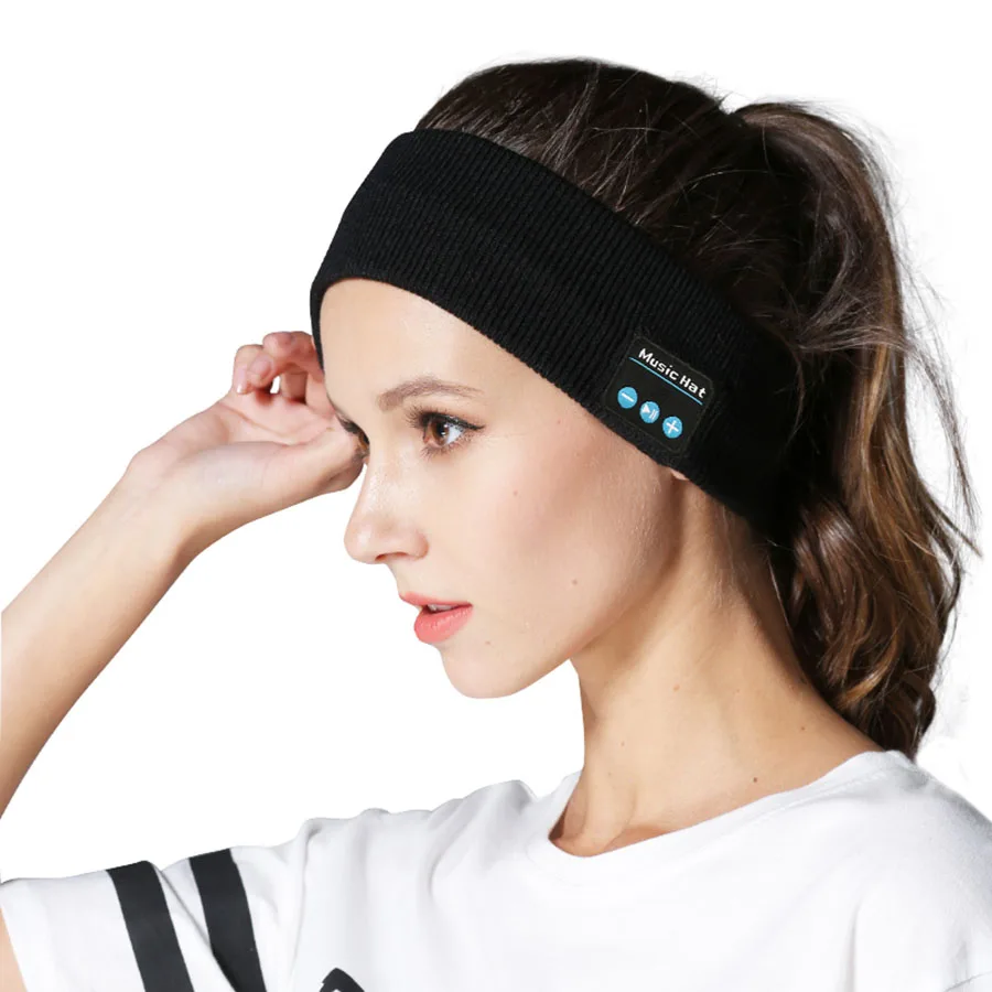 Bluetooth Music Cap Headphone Wireless Earphone Sleeping Running Headband Stereo Sports Headset Hat Sweat-absorbing With Mic