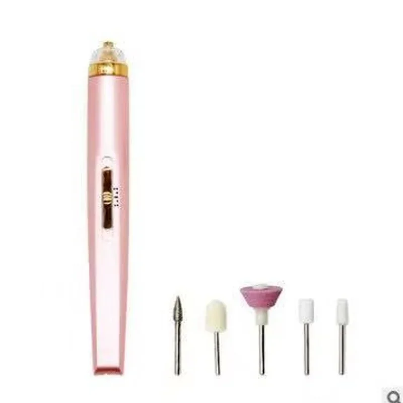 Electric Nail Grinder Nail Polishing Machine With Light Portable Mini Electric Manicure Art Pen Tools With Bag For Gel Removing