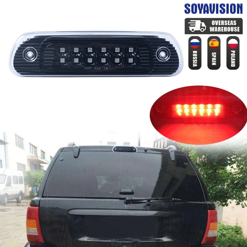 Schwarzes Gehäuse voll LED 3. Bremslicht dritte Rück leuchte für 2015-2017 Grand Cherokee Teile LED