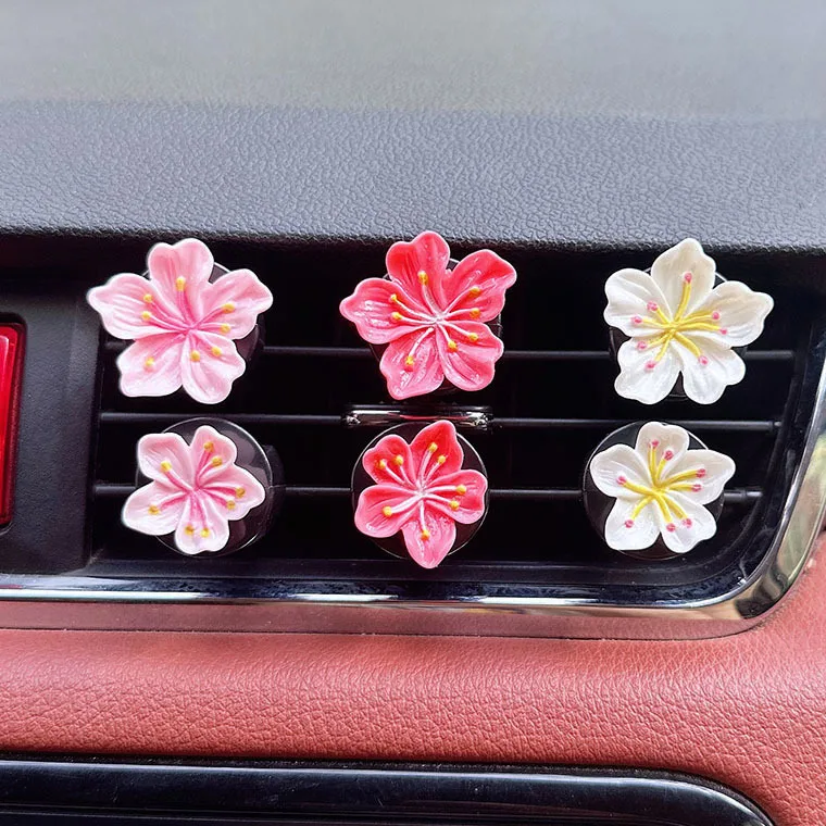 4/6 stücke Auto Parfüm Clip Blume Air Outlet Dekorationen Auto Klimaanlage Air Vent Personalisierte Innen Dekoration Zubehör – Detail 1