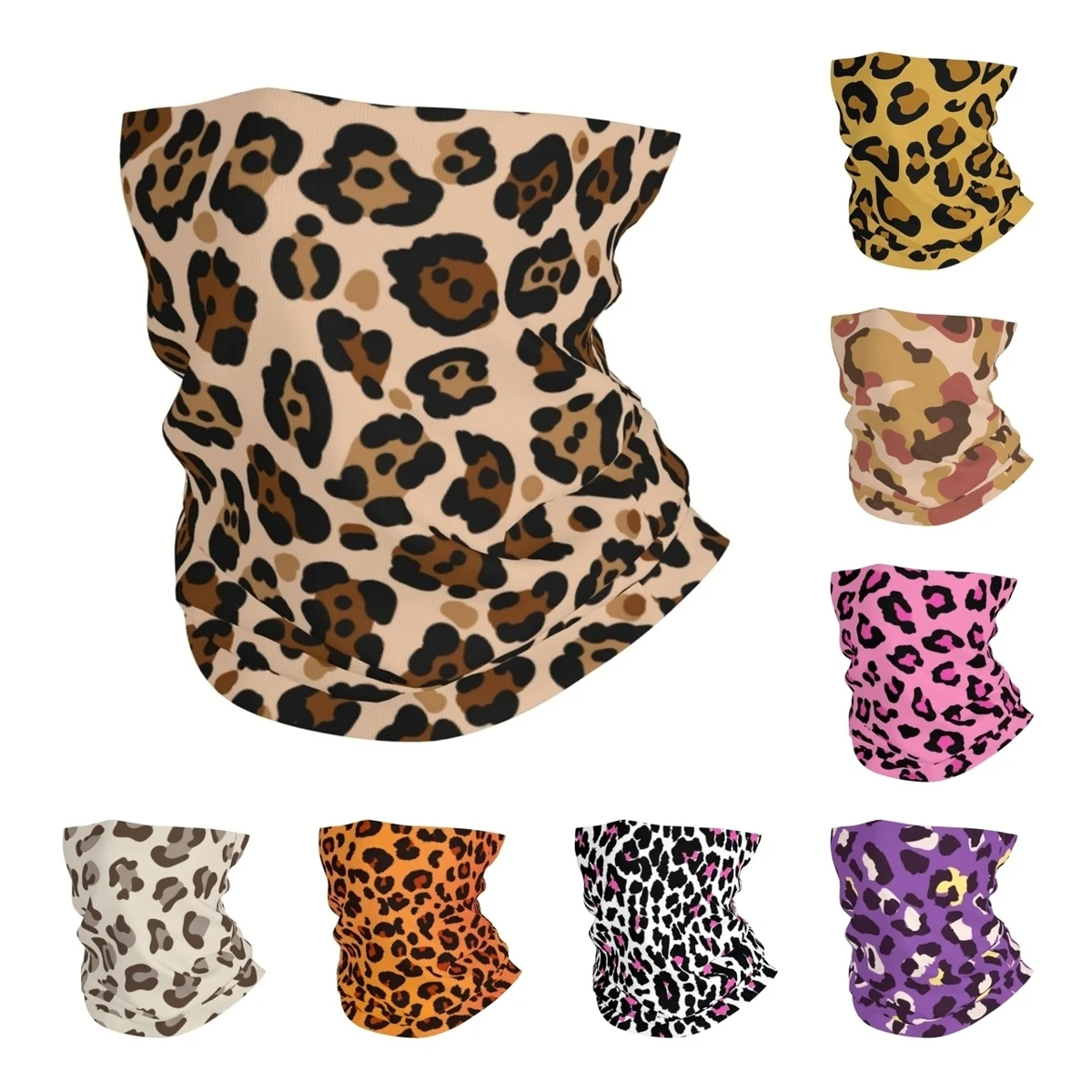 

Animal Print Leopard Bandana Neck Gaiter Printed Balaclavas Wrap Scarf Multifunctional Cycling Hiking Unisex Adult Windproof