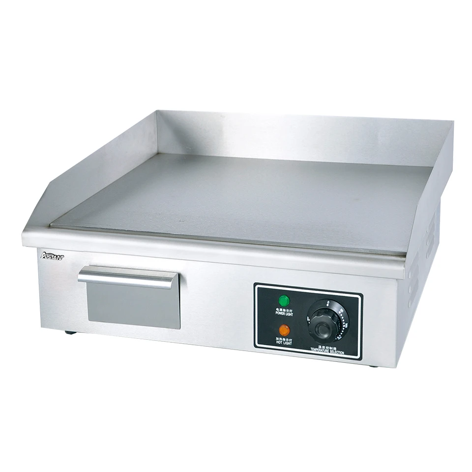 OT818 Commercial Electric Griddle Countertop Stainless Steel Teppanyaki Grill with Iron Cooking Surface