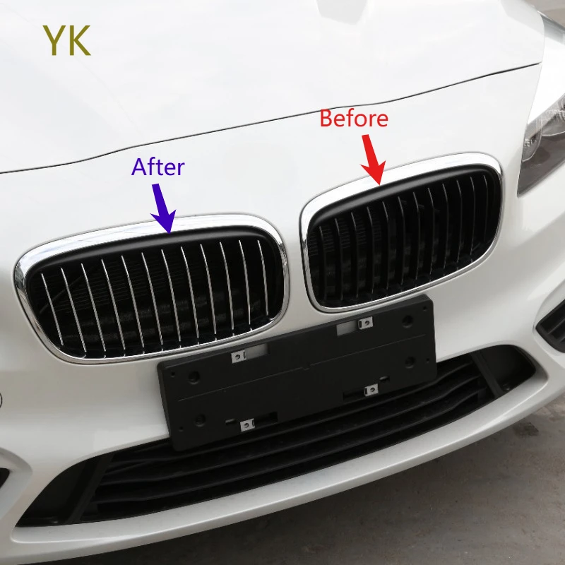 

For BMW 2 Series 218i F45 F46 2015-2017 ABS Car Front Grille Trim Strips Trim Sticker Car Accessories