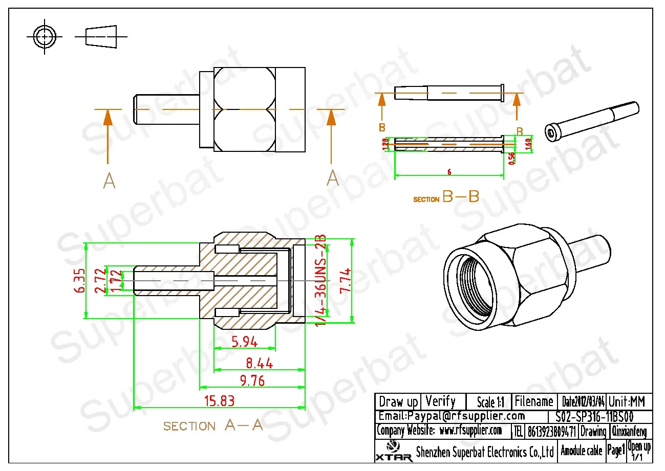 Superbat-RP-SMA rg316 lmr100 rg174ケーブル用プラグコネクタ、メスソケット、ストレートコネクタ、圧着