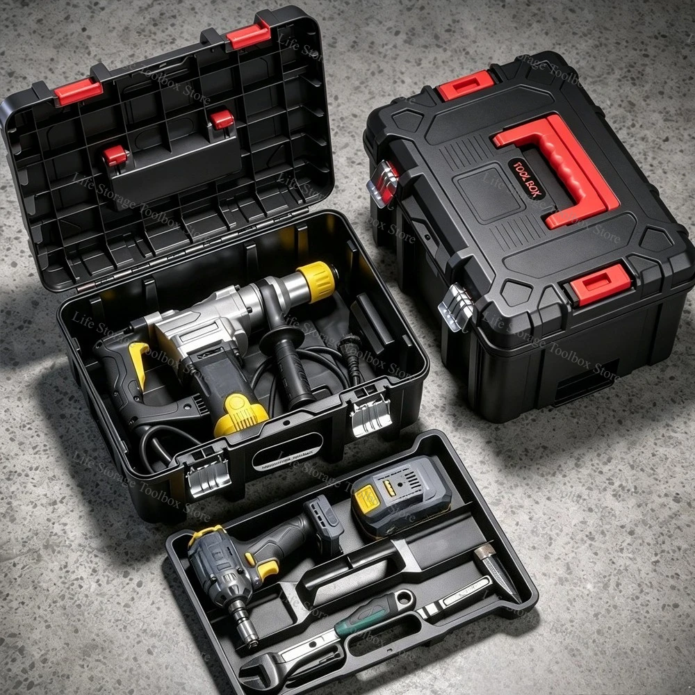 Elektrische Bohrmaschinen-Aufbewahrungstasche, große Werkzeugbox, tragbare Haushaltswerkzeugkiste, Aufbewahrungstasche für Elektrowerkzeuge, Zubehör für Elektrowerkzeuge