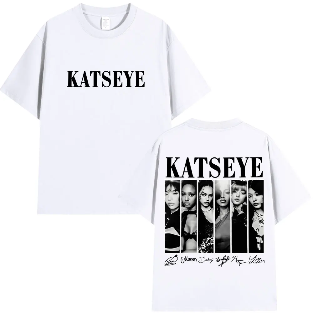 Vintage Koreaanse stijl Katseye grafische T-shirts Kpop Fashion Dames Populaire T-shirt Oversized T-shirts Streetwear