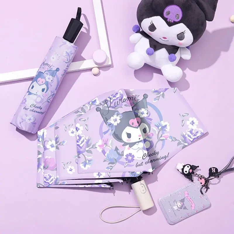 Sanrio Koromi Umbrella Three-Fold Automatic High-Value Ins Rain And Sunshine Dual-Use Uv Protection Melody Lightweight Girl Gift