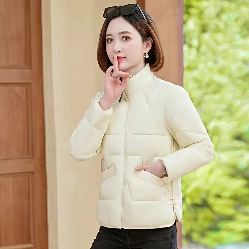 Short Warm Cotton Padded Jacket Female Thick Parkas Luxury Winter 2024New Overcoat Lightweight Outerwears Down Coat Women Parkas