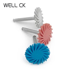 1pc Dental Rubber Polisher Composite Resin Polishing Disc Diamond System RA Disc 14mm Wheel Spiral Flex Brush Burs 3 Colors