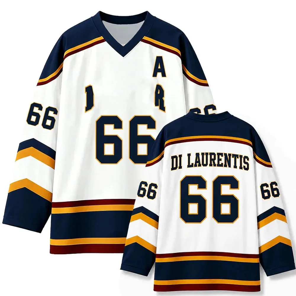 Damen Herren Kleidung Off Campus University Hockey Jersey Graham 44 22 DI LAURENTIS 66 Tucker46 T-Shirt Sommer-T-Shirts mit V-Ausschnitt – Detail 3