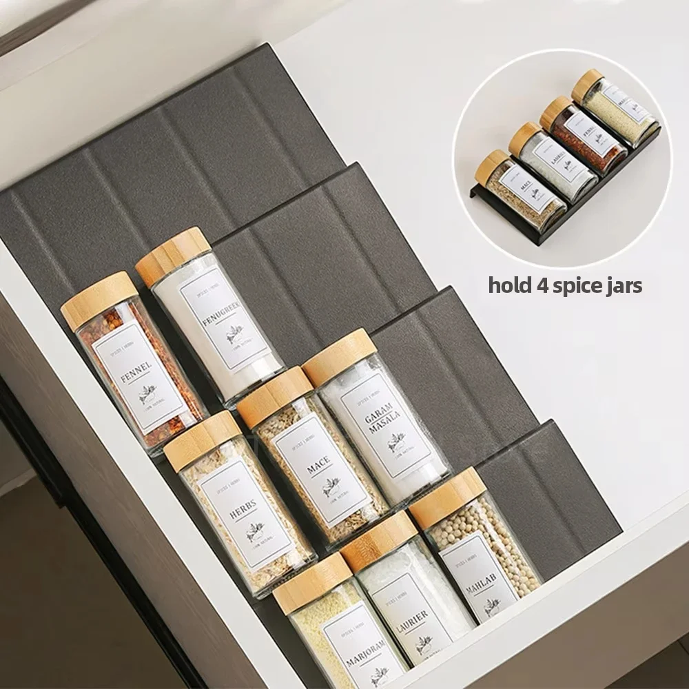 2/4/8 Layers Cabinet Drawer Organizer Shelf Kitchen Seasoning Storage Rack Spice Seasoning Bottle Holder Display Stand