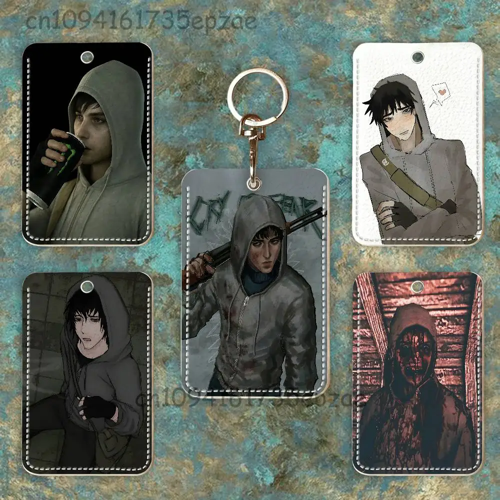 

C-Cry of F-Fear Simon Nerd Custom Access Card Case Leather Card Holder Keychain Key Ring Transportation Card Case Gifts