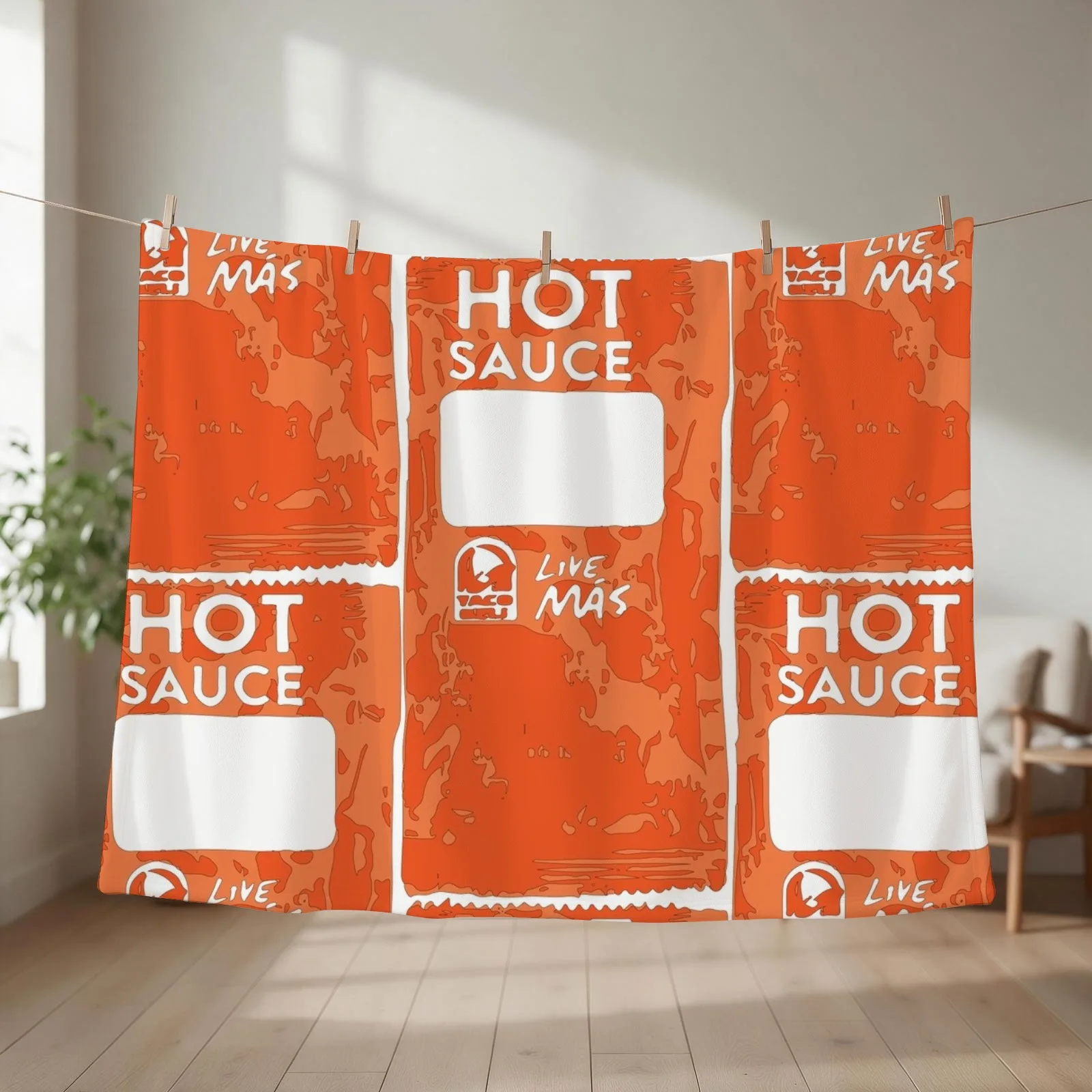 Taco Bell Hot Sauce Packet Throw Blanket couch cozy soft plush fuzzy picnic outdoor blanket