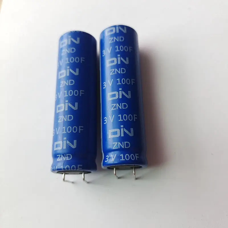 (1-10PCS) Supercapacitor 3V 100F 18x61mm Tipo Plug-in/Deitado / Capacitor Super Faraday 100F 3V Fonte de Energia de Backup