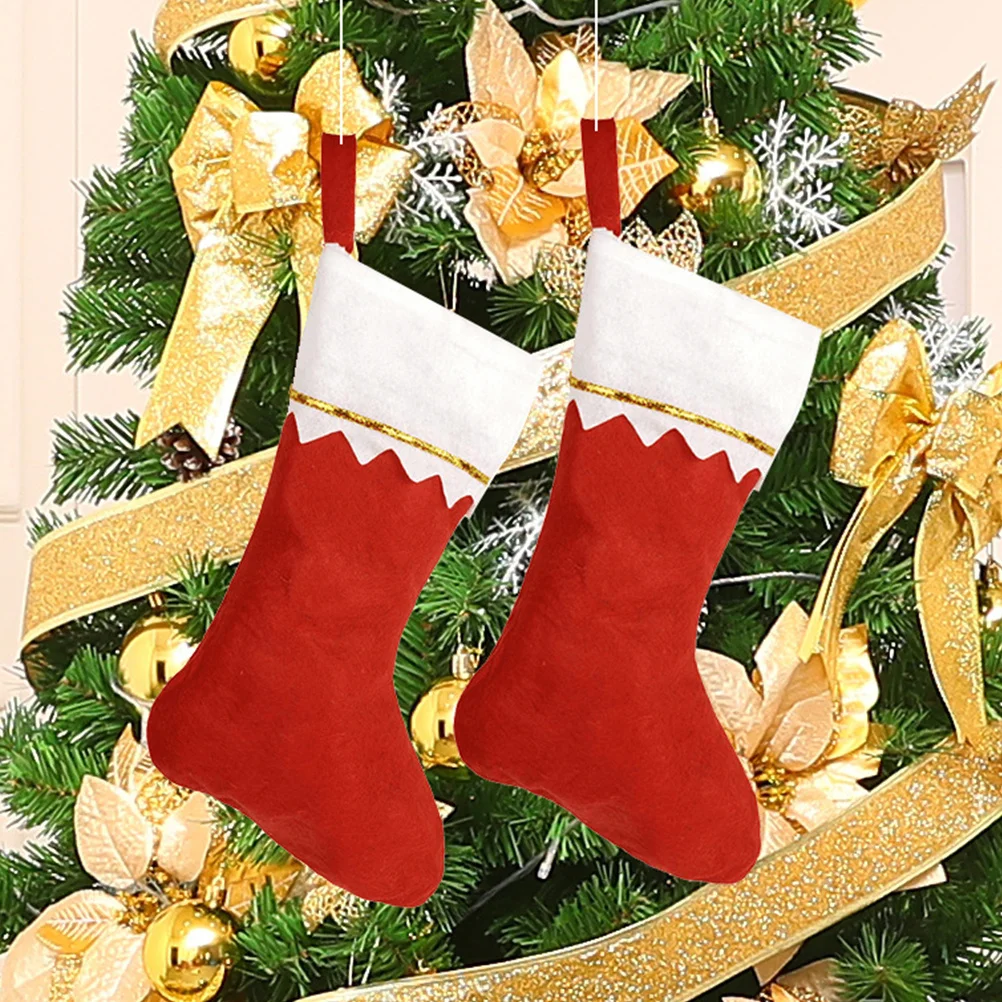 

6Pcs Christmas Candy Stockings Hanging Socks Non-Woven Fabric Gift Bags Party Tree Ornament Christmas Hanging Sock