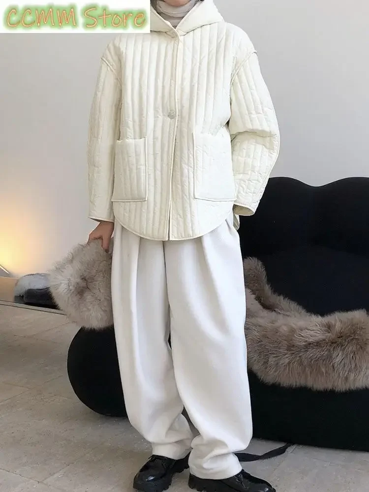 Hooded Green Big Size Cotton-padded Coat Long Sleeve Loose Fit Women Parkas Fashion Tide New Autumn Winter