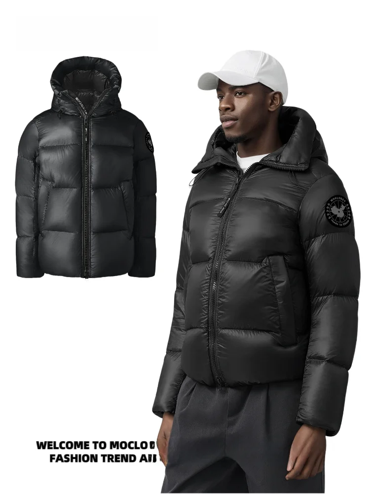 Moclose Men's Outdoor Streetwear Hooded down Jaet Warmth Comfortable Nylon Fabric Du down Filling Waterproof Windproof