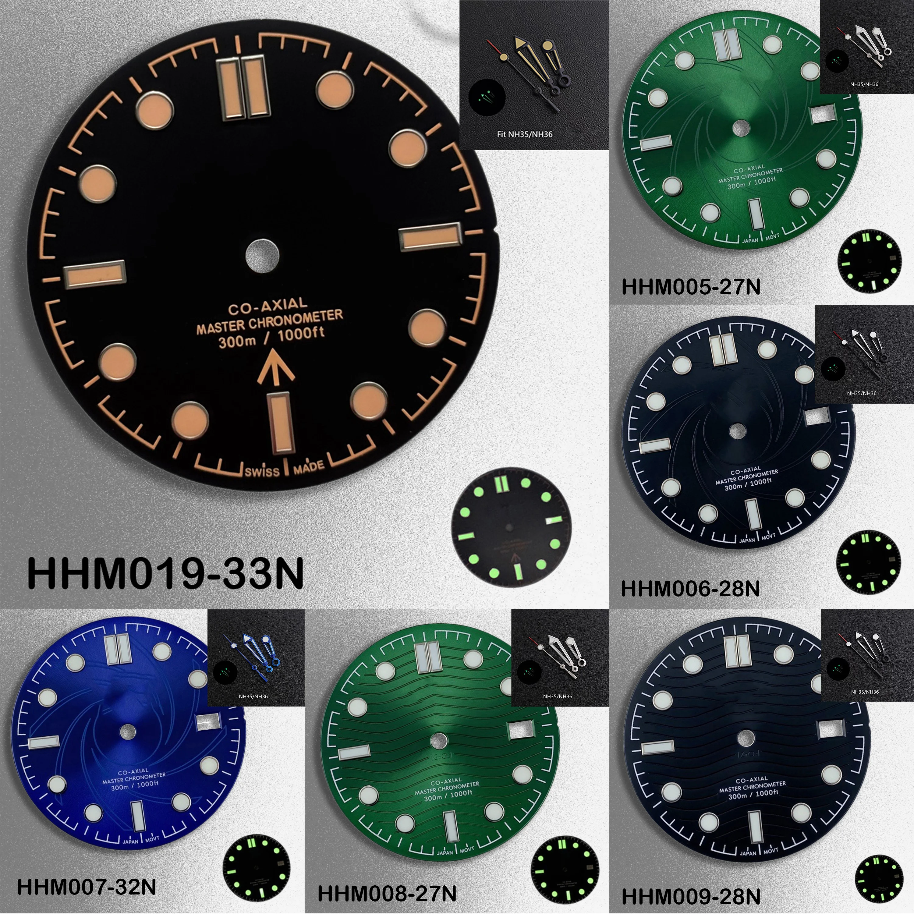 31mm silver rose colored hands, s logo, vintage NH35 dial, professional dial compatible with Japanese auto chip NH35, OMG S dial