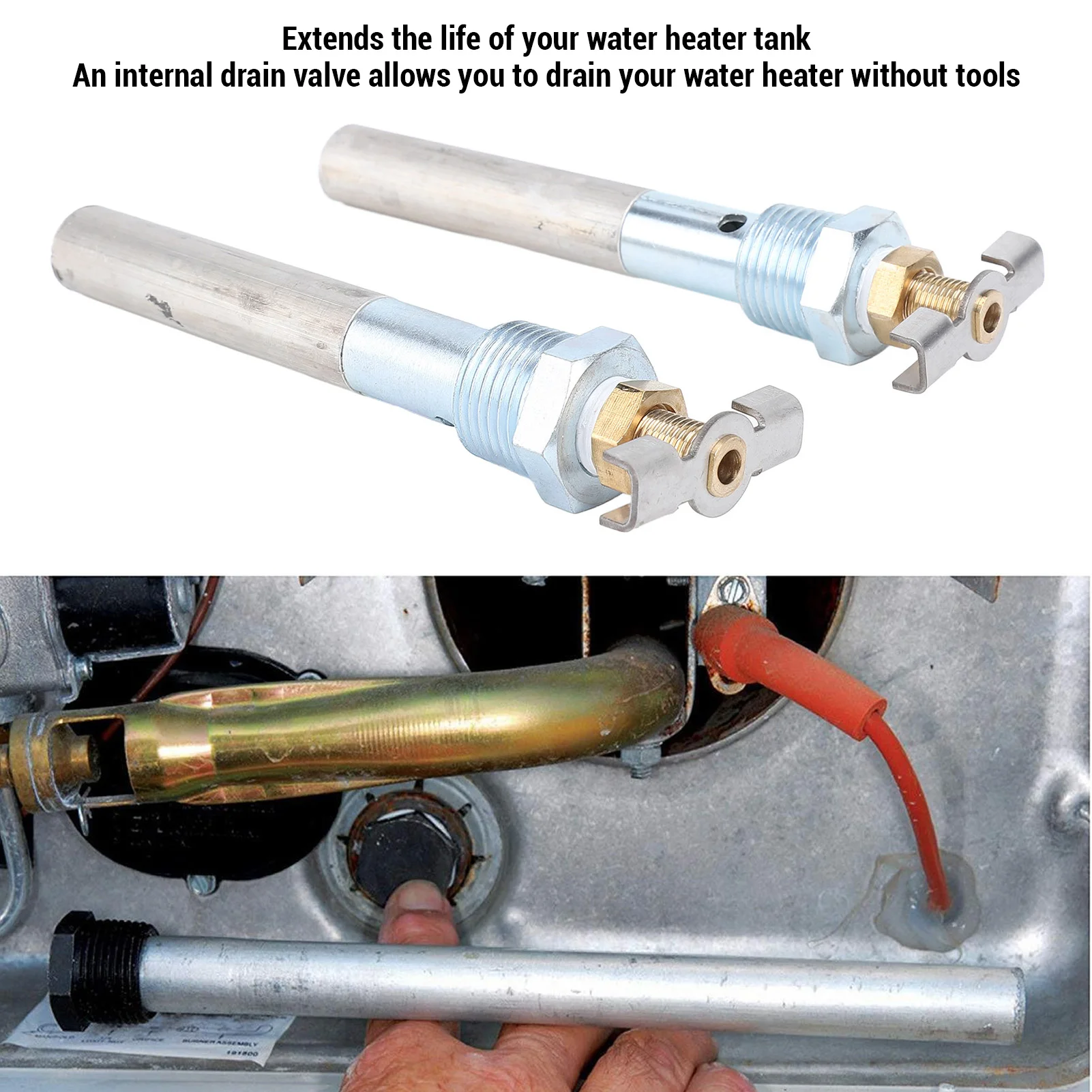 

2 Sets RV Hot Water Heater Anode Rod 4.5 X 1/2 NPT Aluminum Magnesium Anode Rod Replacement for Atwood Water Heater