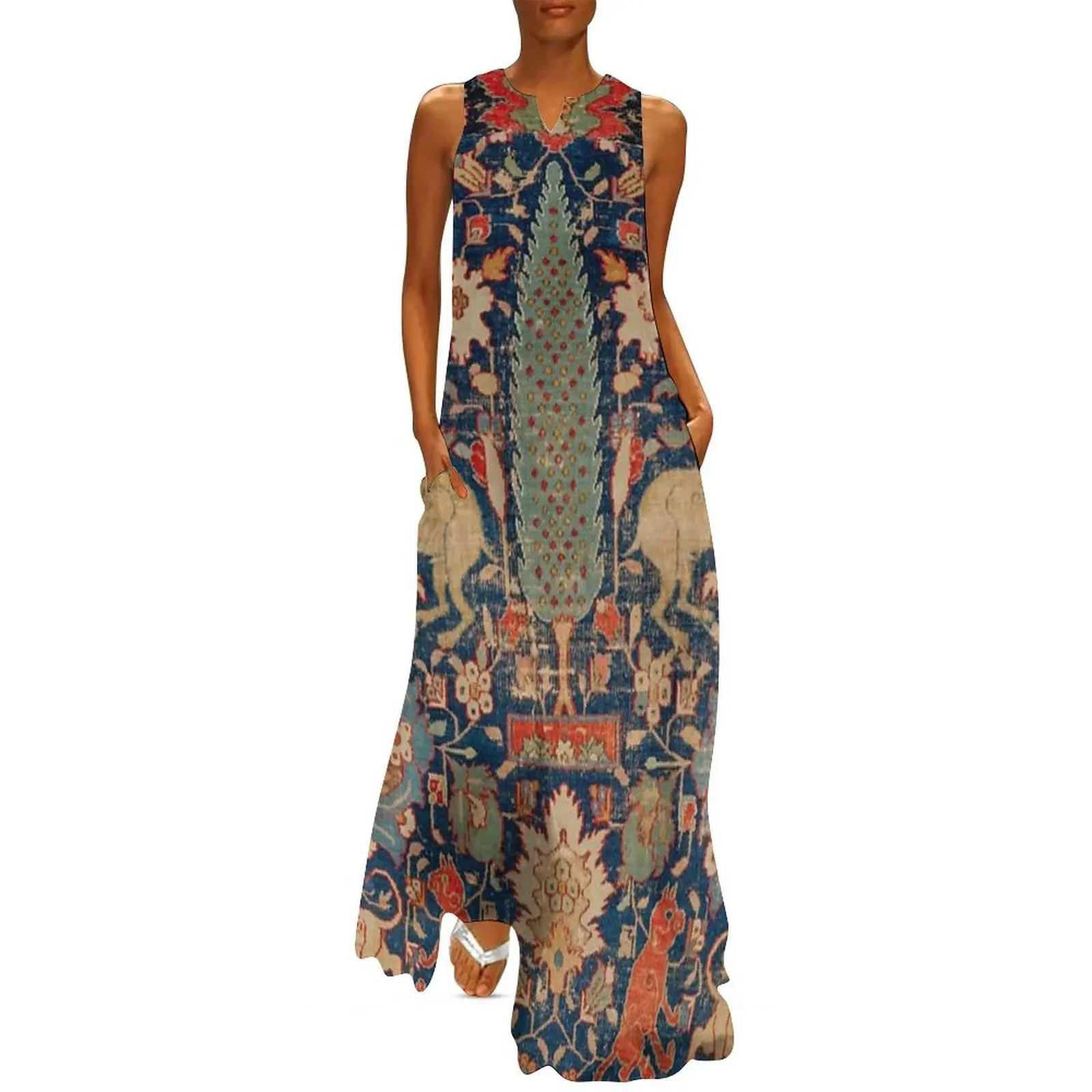 

17th Century Persian Rug Print with Animals Long Dress Women's evening dress dresses for woman 2025 women's evening dresses 2025