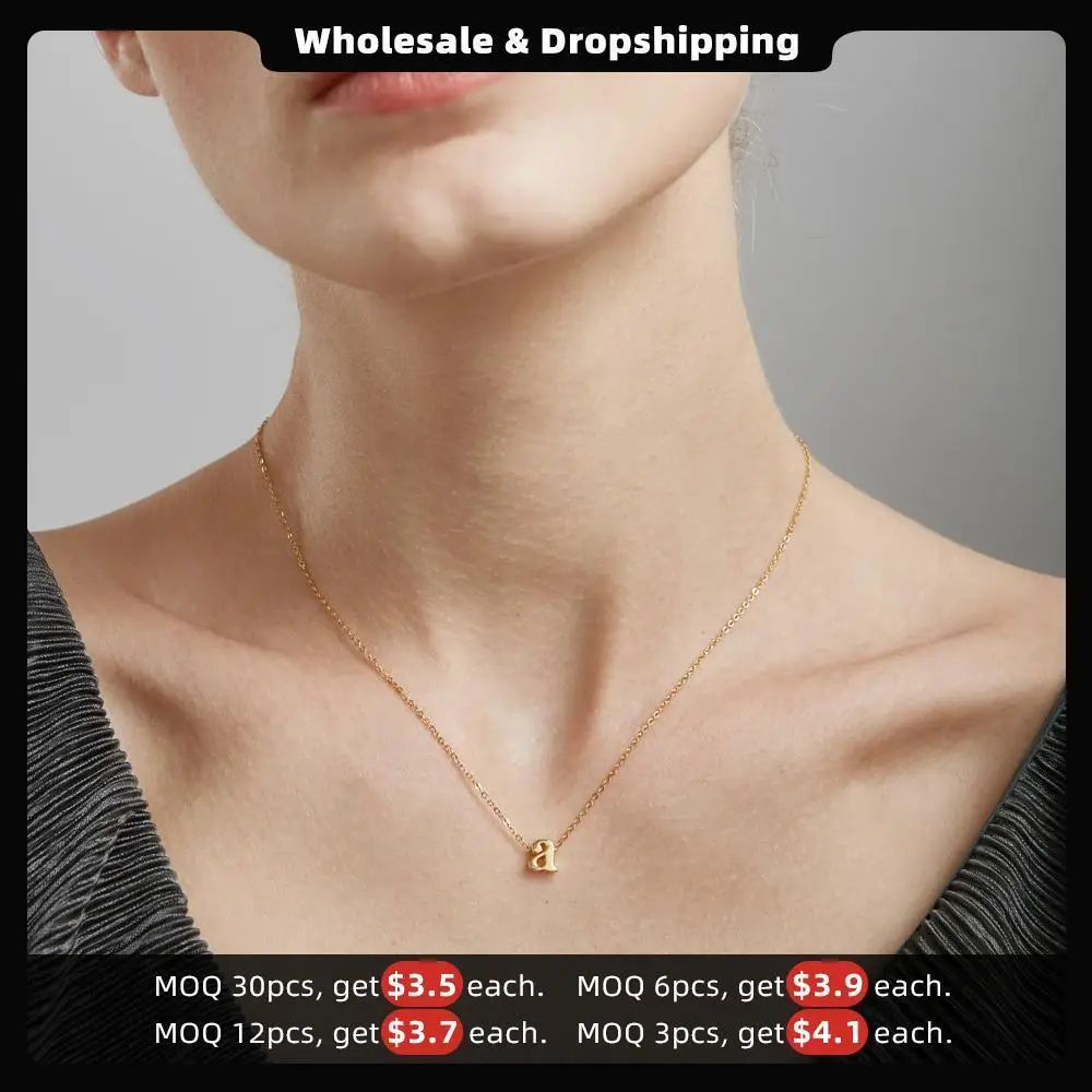 Enfashion Small Letter Necklaces Pendants Alphabet Initial Necklace Gold Color Choker Necklace For Women Jewelry Kolye Collier