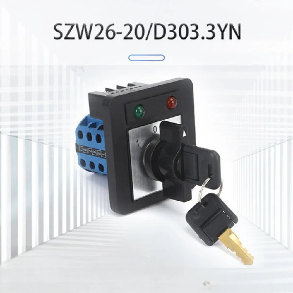1pc 20A 3 Position Illuminated Cam Rotary Changeover Switch With Lock For Electrical Circuit Control Industrial Equipment