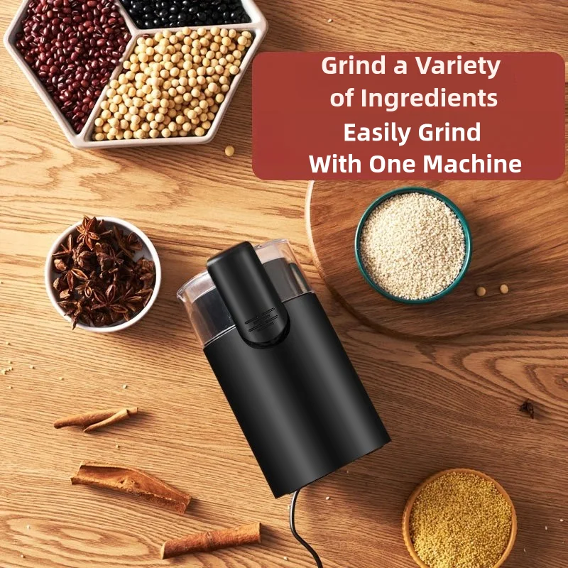 Portable Coffee Grinder Mini Stainless Steel Blade Removable Design Easy Clean Nut Grain Grinder Blade Grinders for Dry Herb