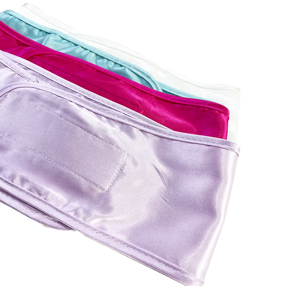 Seidiges, verstellbares SPA-Stirnband für Damen, ideal zum Waschen des Gesichts, für das Baden und zum Schminken, weiches Handtuch-Stirnband, Haaraccessoire. – Detail 3