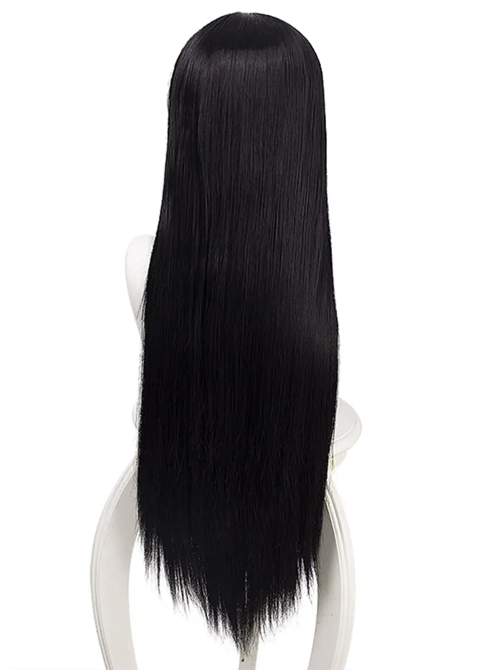 Schwarze lange gerade Pony Perücke für Mädchen Cosplay Yumeko Perücke Halloween Kostüm Party Perücke