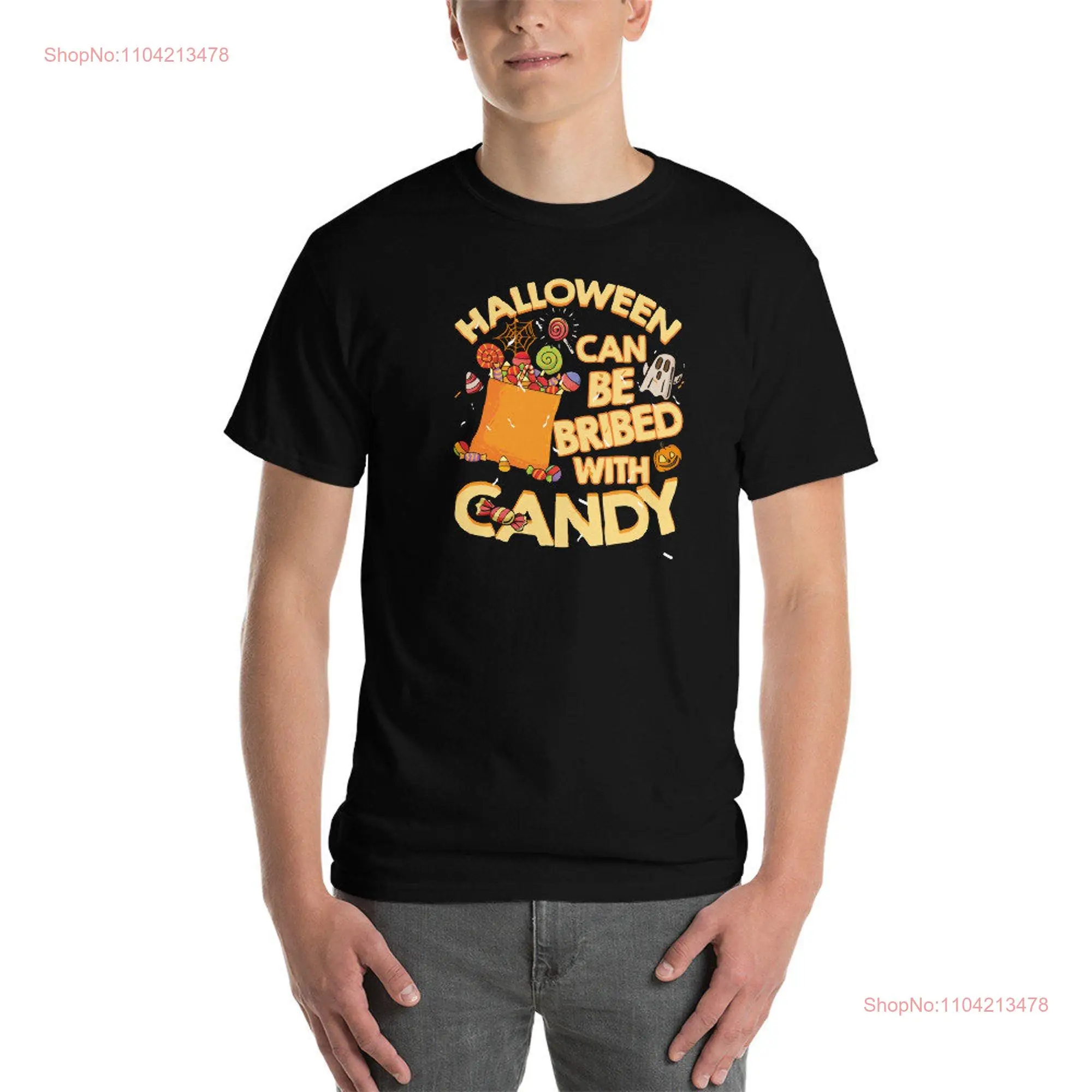 Can Be Bribed With Candy Halloween T Shirt long or short sleeves