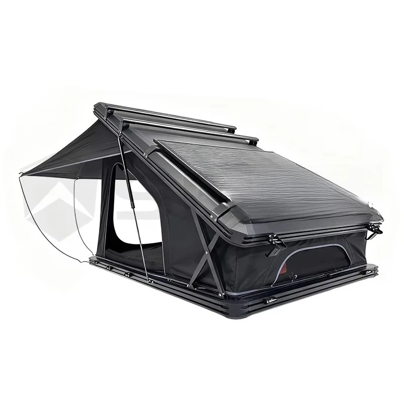 Factory Price New Arrival Large Space X Hinge Roof Top Tent Hard Shell Four Season Waterproof Rooftop Tent with Solar Panel