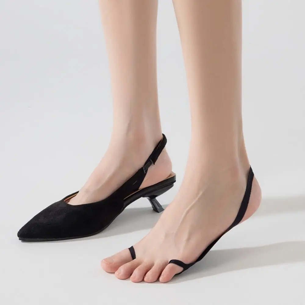 

New Thin Invisible Tank Socks Casual Cotton Ice Silk Split Toe Socks Breathable Solid Color Open Toes Boat Socks