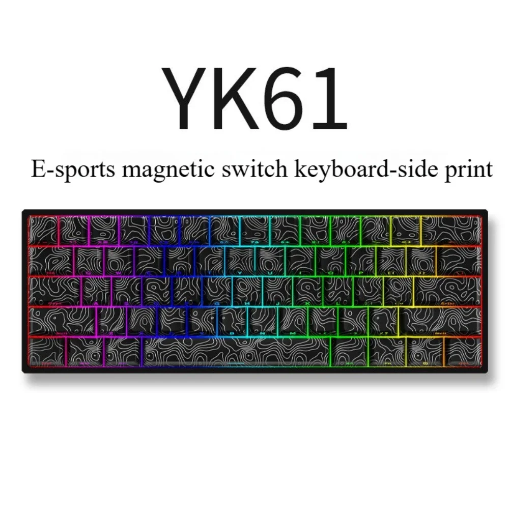 YK61 Mechanical Keyboard Rapid Trigger Wired  Magnetic Switch South Postition RGB FPS Gasket Customized Keyboards for Officegift