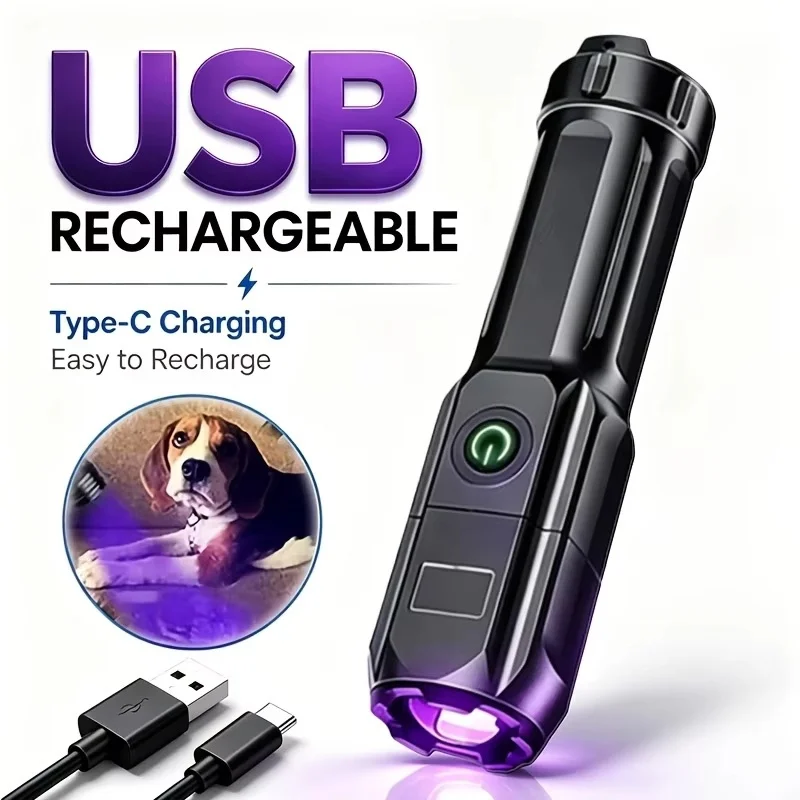 LED Flashlight Strong Light Rechargeable Waterproof Multi Functional Multi Functional USB Light Flashlight Outdoor Camping USB