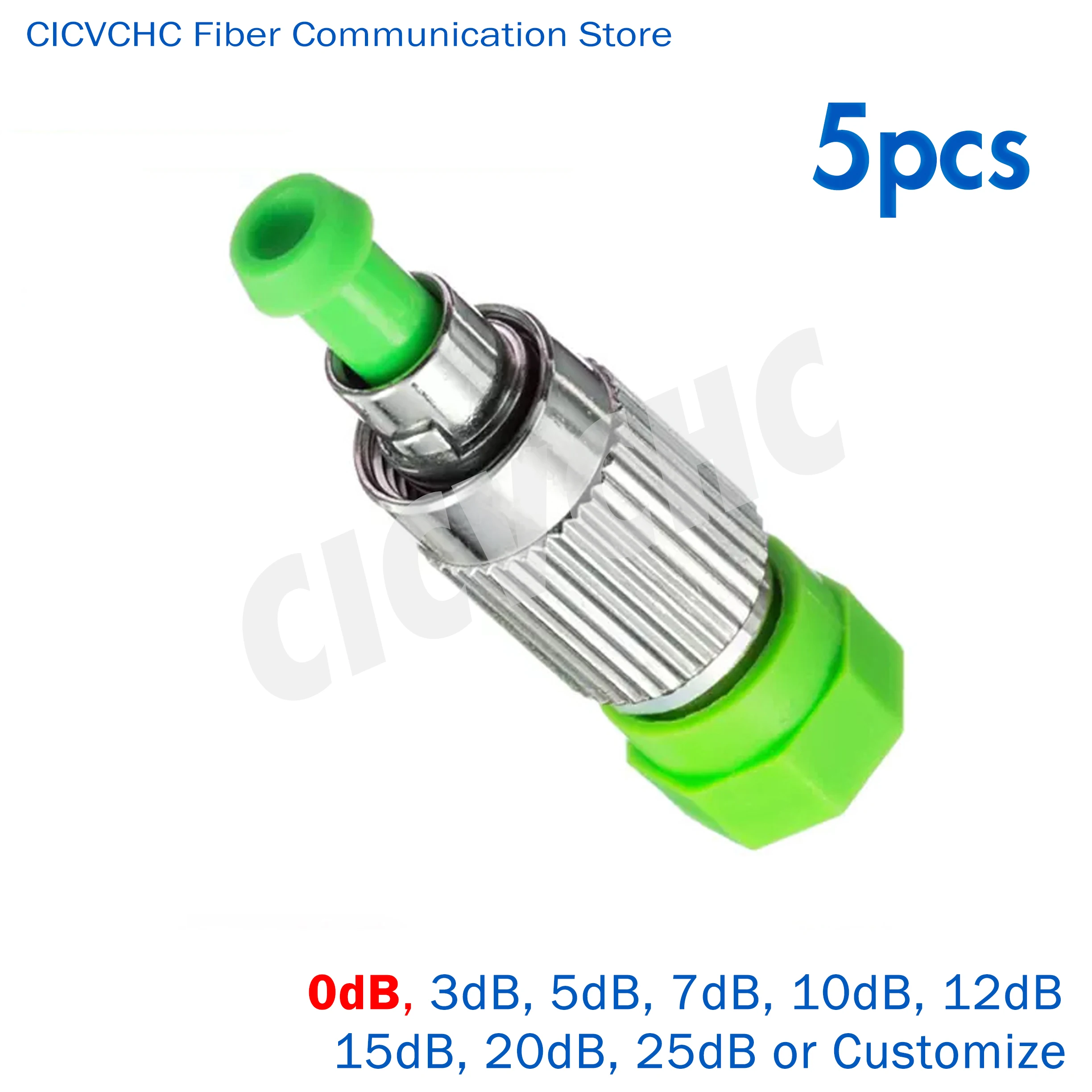 5pcs FC/APC-FC/APC Male to Female Attenuators (0, 1 to 25dB)/Fixed/Plug-in type /Fiber Optical