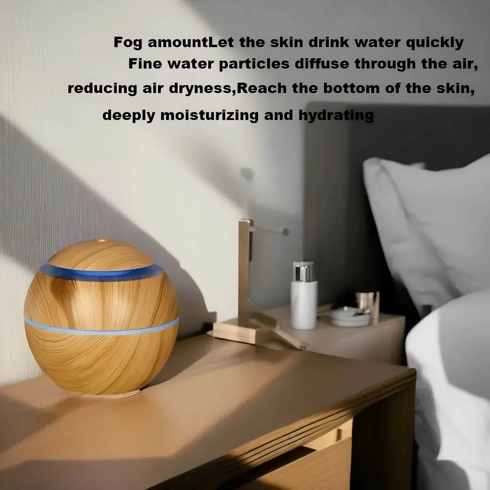 

Светодиодный увлажнитель воздуха YAIAWISU с древесным зерном и диффузор эфирного масла, 7-цветный ночник, питание от USB, тихий, автоматическое отключение, холодный туман для