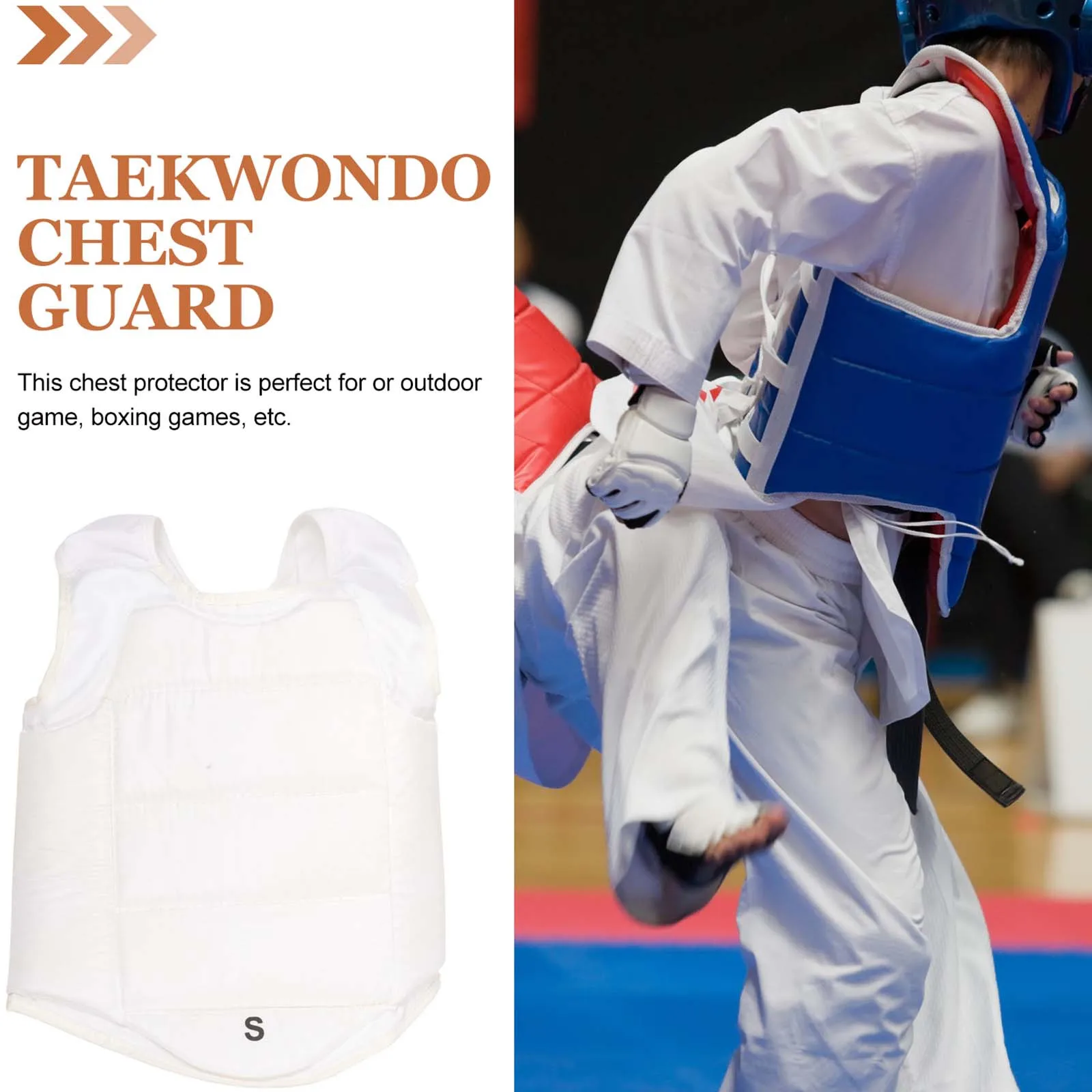 مادة إسفنجية لحماية الصدر من التايكوندو، تصميم مريح متين ومقاوم للاهتراء وخفيف الوزن للملاكمة في الهواء الطلق