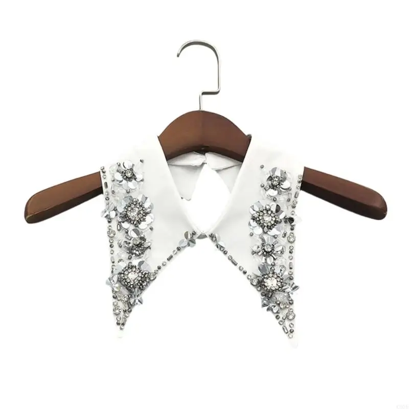 C9GE Collar Shawl Encrusted Jeweled Shawl for Cheongsam Qipao Women Collar