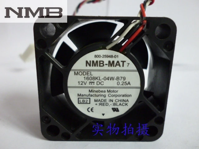 

For NMB 1608KL-04W-B79 LB2 DC 12V 0.25A Server Cooling Fan Server Square Fan 3-wire 40x40x20mm